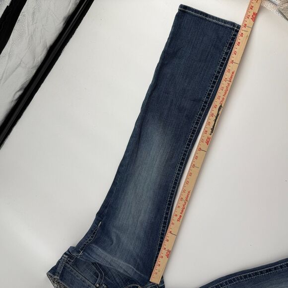 Ariat Denim Mid Rise Straight Jeans Womens Size 27 SHORT Blue Cowgirl Western - Picture 9 of 11